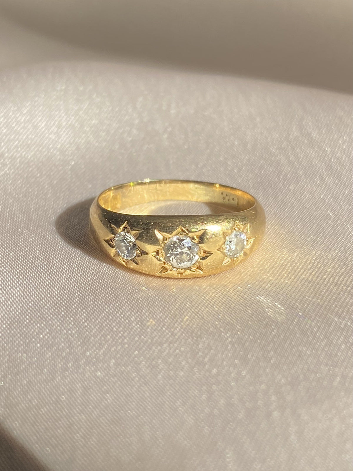 Antique 18k Diamond Trilogy Gypsy Ring 1901