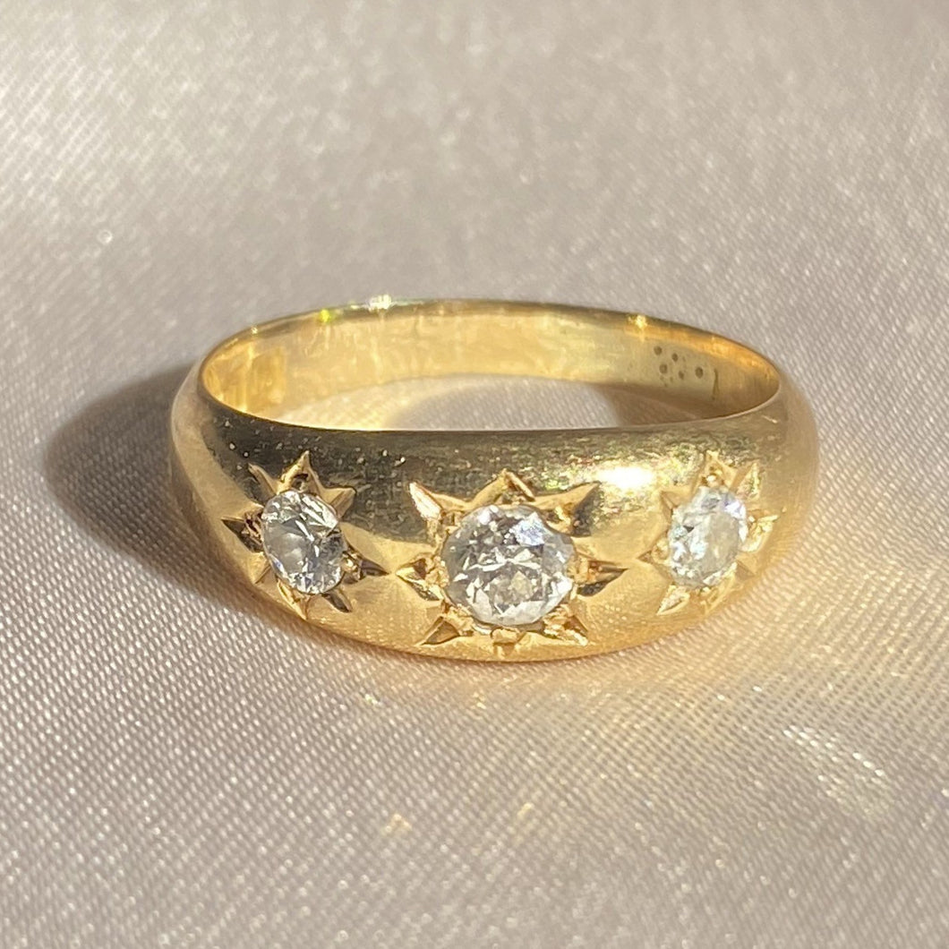 Antique 18k Diamond Trilogy Gypsy Ring 1901