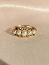 Load image into Gallery viewer, Vintage 9k Pearl Boat Ring 1989

