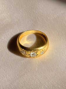 Antique 18k Diamond Trilogy Gypsy Ring 1909