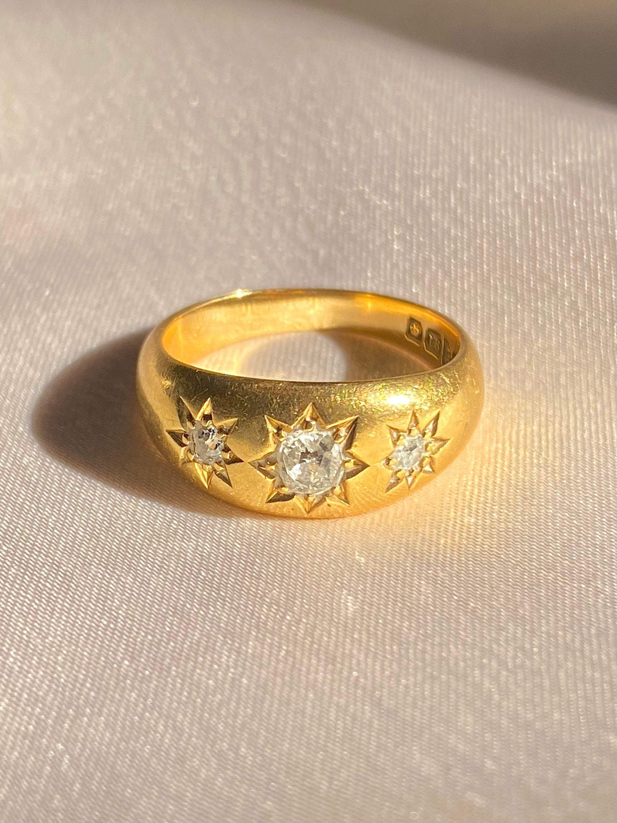 Antique 18k Diamond Trilogy Gypsy Ring 1909