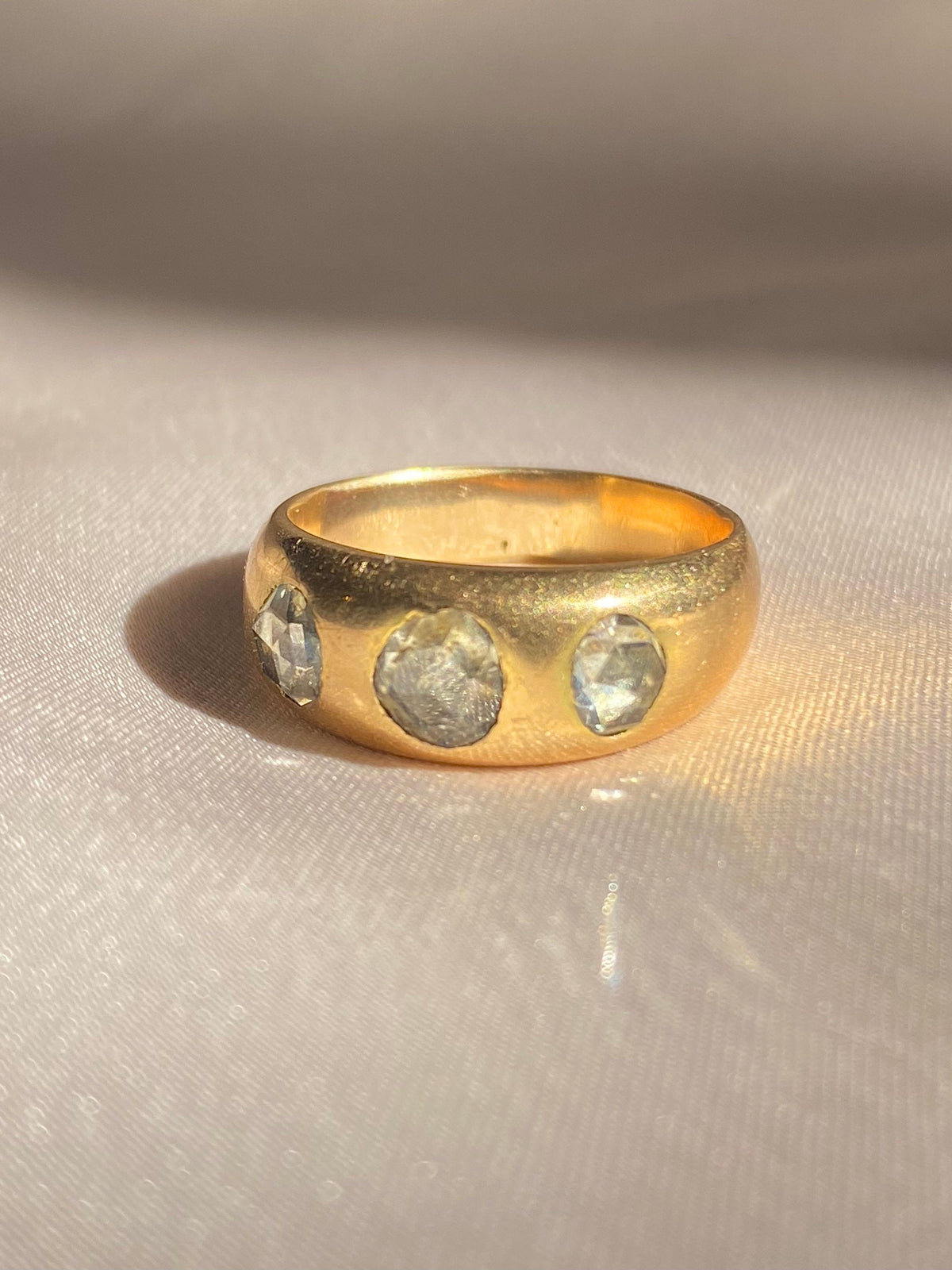 Antique 18k Diamond Trilogy Georgian Gypsy Ring