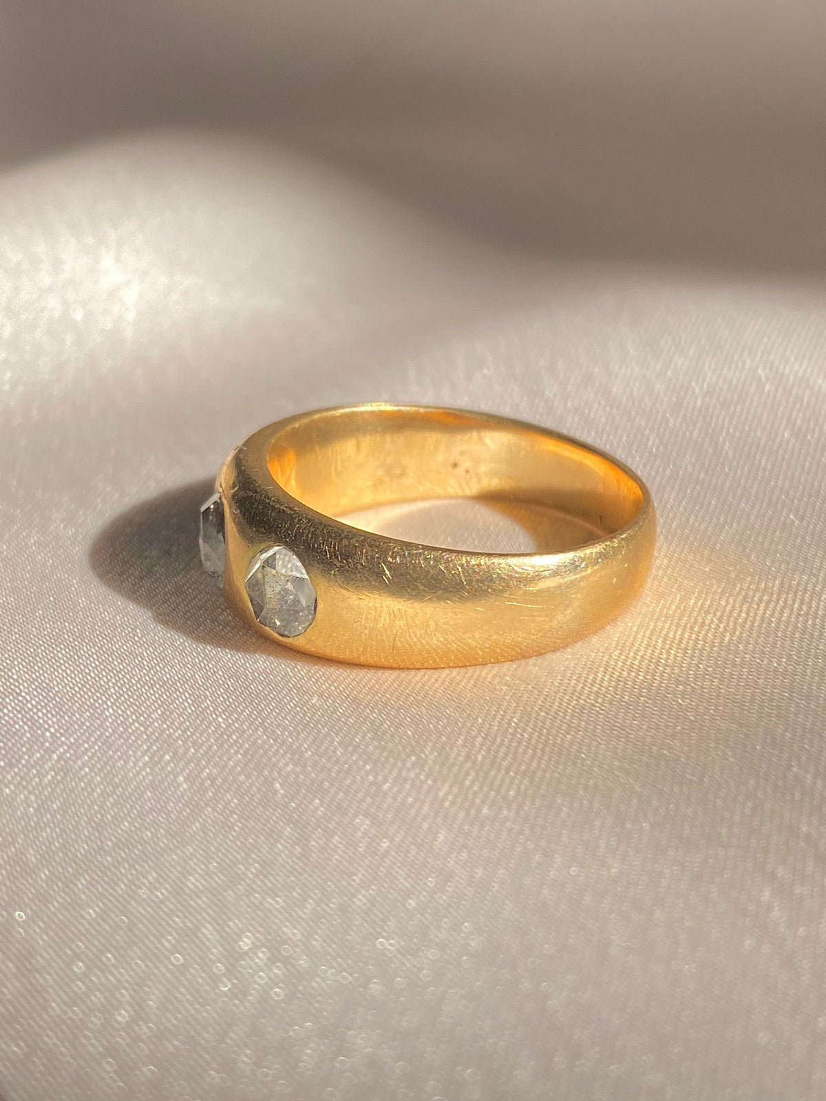 Antique 18k Diamond Trilogy Georgian Gypsy Ring