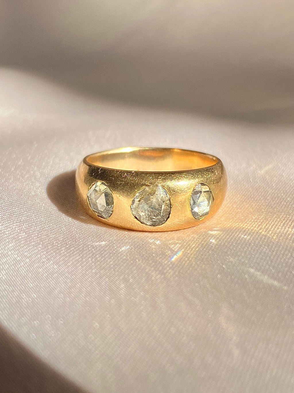 Antique 18k Diamond Trilogy Georgian Gypsy Ring