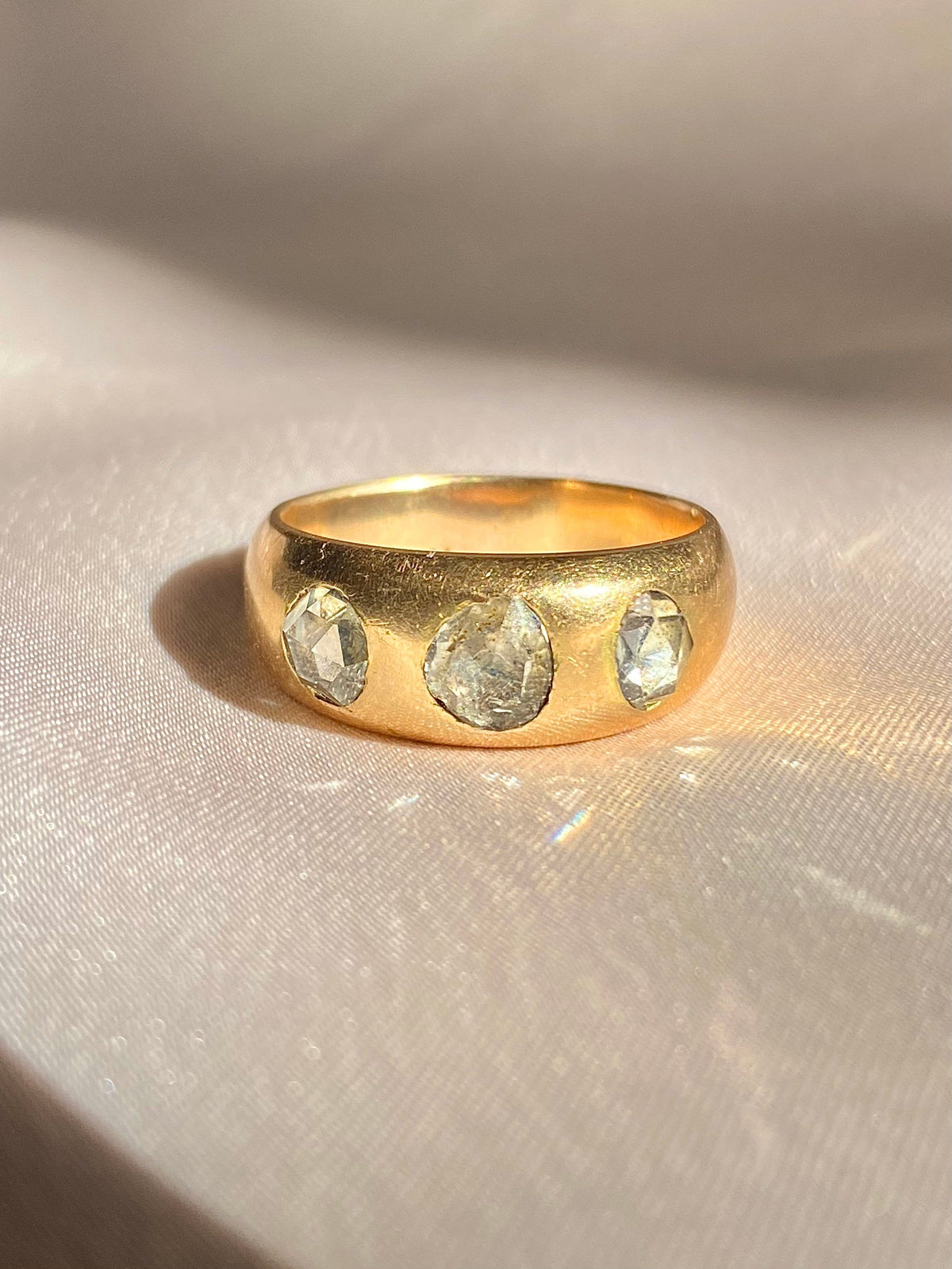 Antique 18k Diamond Trilogy Georgian Gypsy Ring