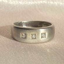 Load image into Gallery viewer, Vintage 9k White Gold Diamond Square Gypsy Ring
