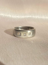 Load image into Gallery viewer, Vintage 9k White Gold Diamond Square Gypsy Ring
