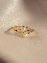 Load image into Gallery viewer, Vintage 9k Pearl Duo Ring 1981
