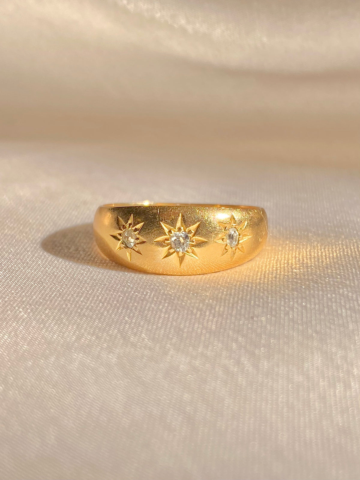 Antique 18k Diamond Trilogy Gypsy Ring 1913