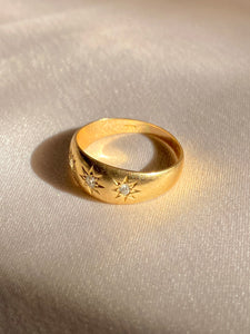 Antique 18k Diamond Trilogy Gypsy Ring 1913