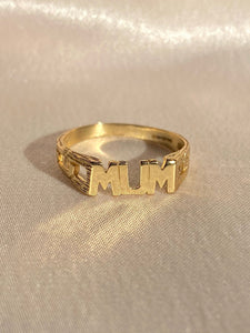 Vintage 9k Mom MUM Ring