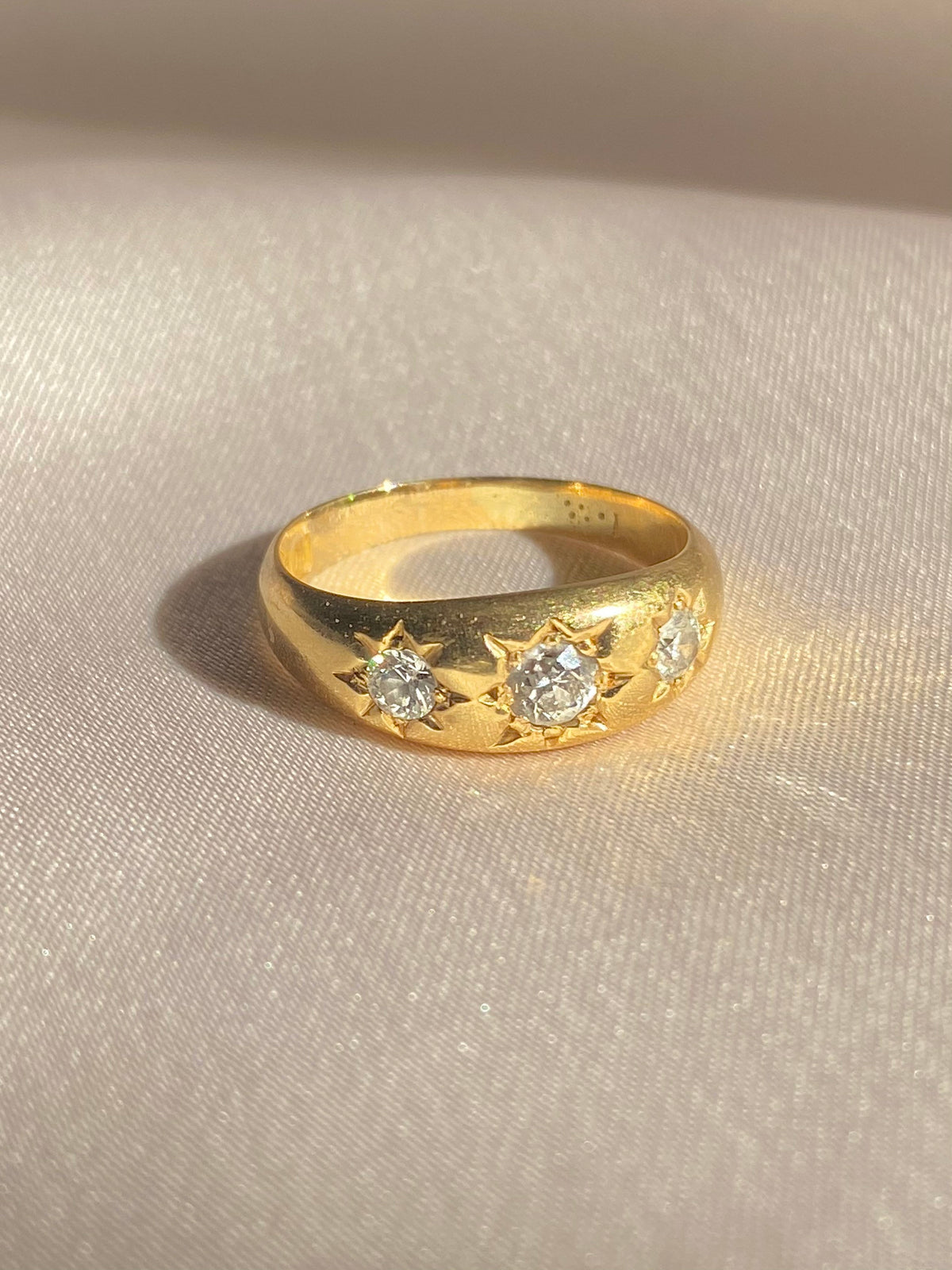 Antique 18k Diamond Trilogy Gypsy Ring 1901