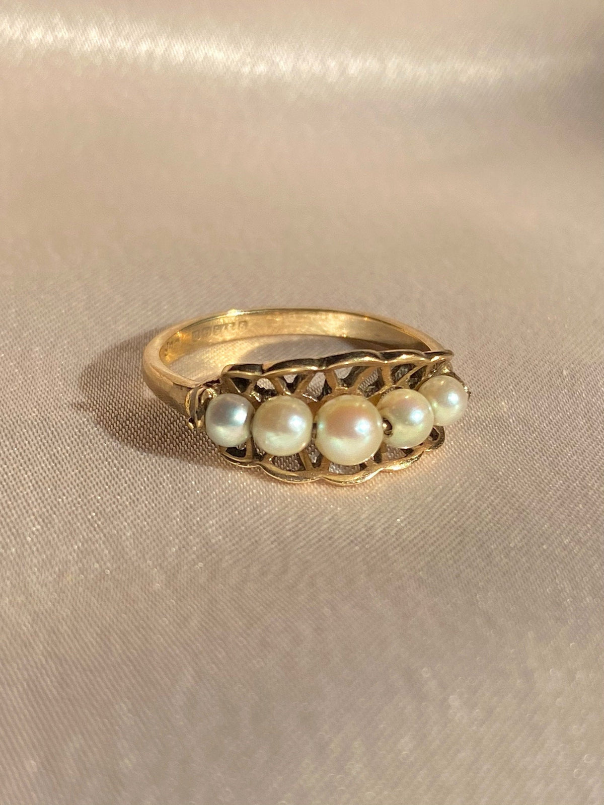 Vintage Pearl Boat Ring 1989