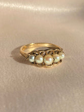 Load image into Gallery viewer, Vintage 9k Pearl Boat Ring c 1989
