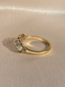 Vintage 9k Pearl Boat Ring c 1989