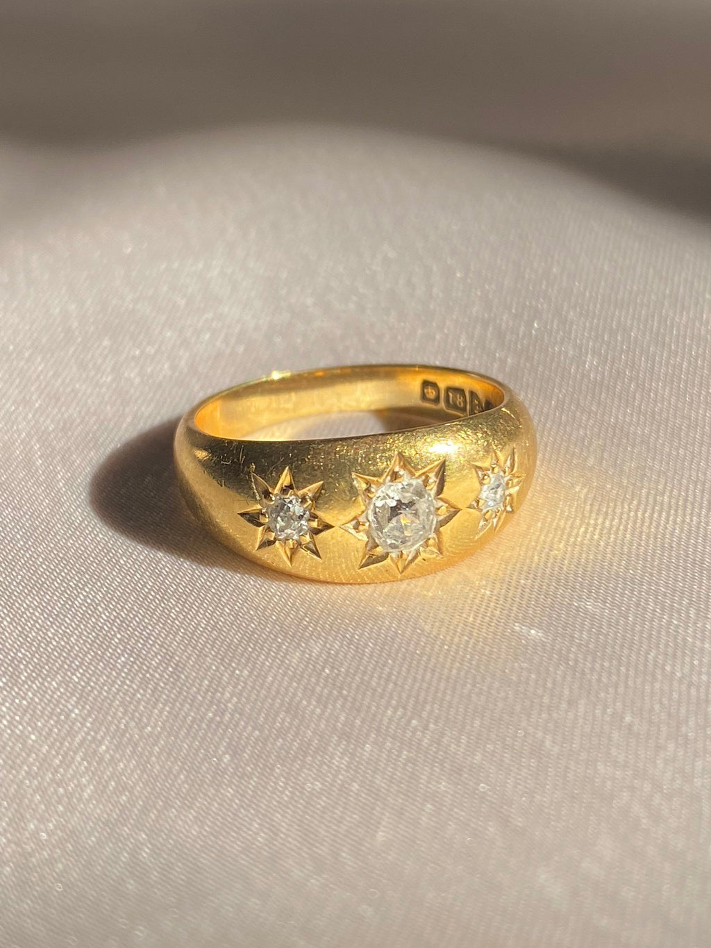 Antique 18k Diamond Trilogy Gypsy Ring 1909