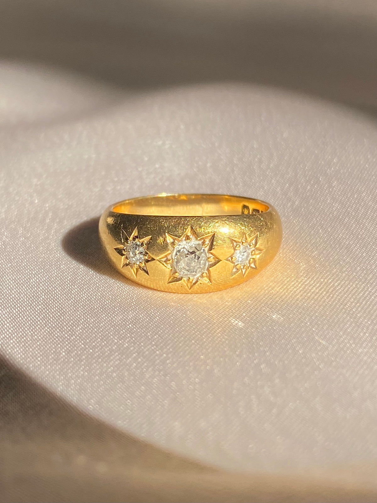 Antique 18k Diamond Trilogy Gypsy Ring 1909