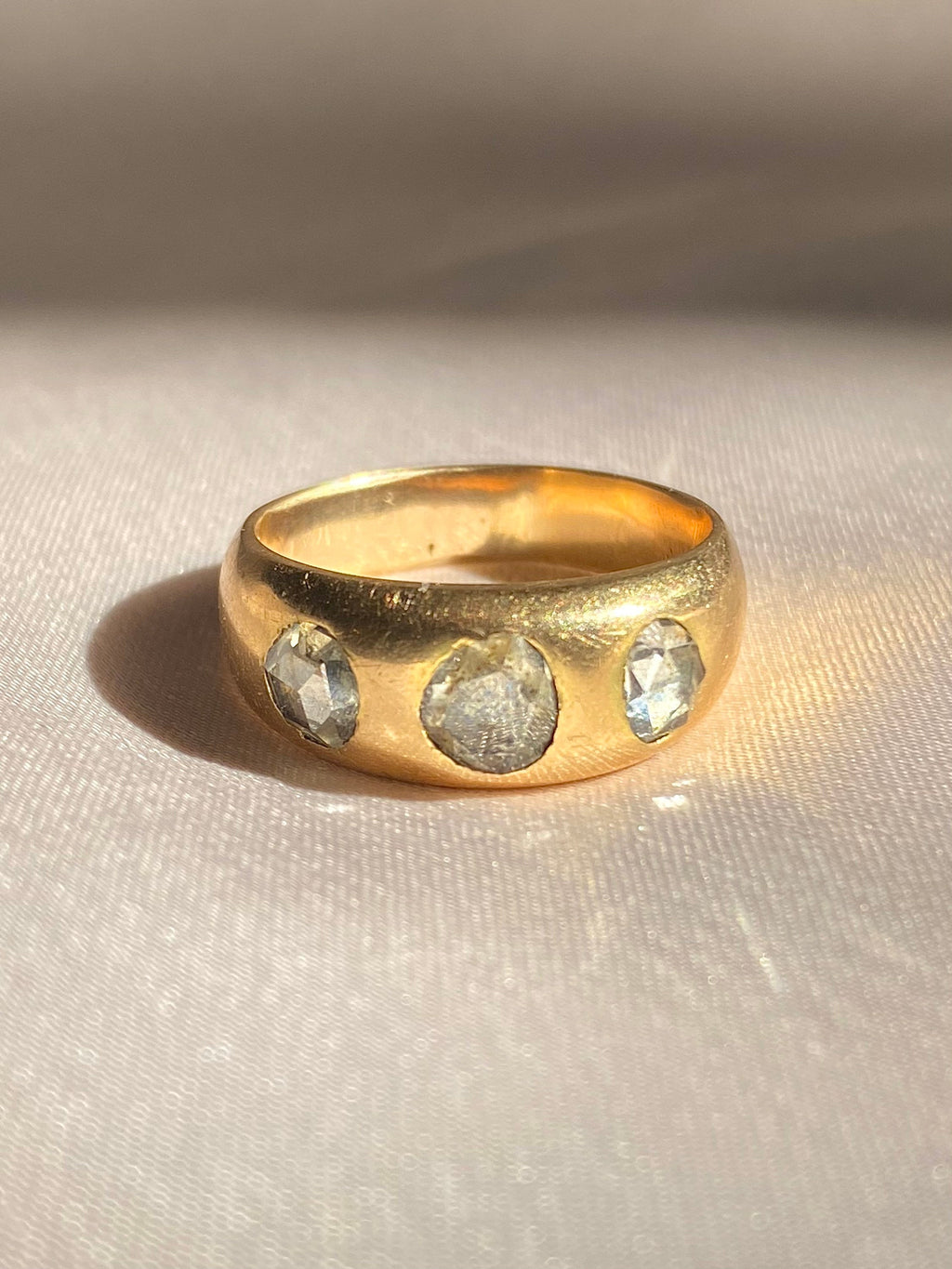 Antique 18k Diamond Trilogy Georgian Gypsy Ring