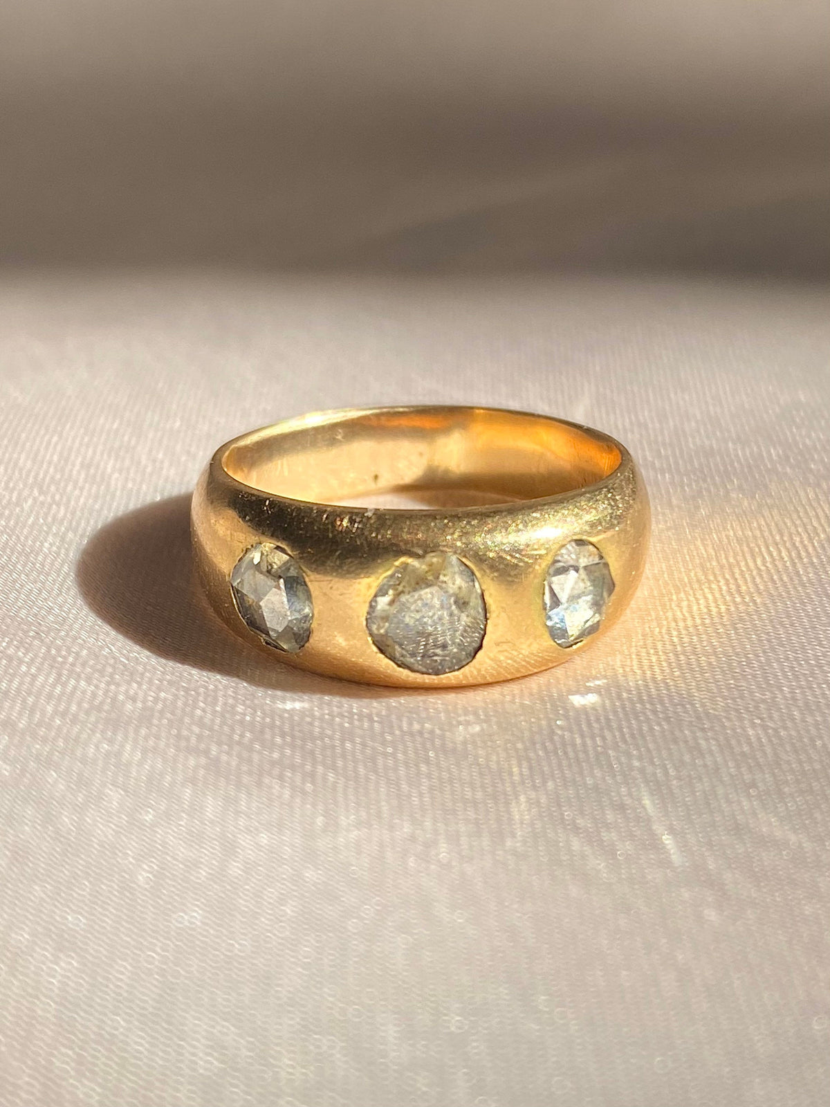 Antique 18k Diamond Trilogy Georgian Gypsy Ring