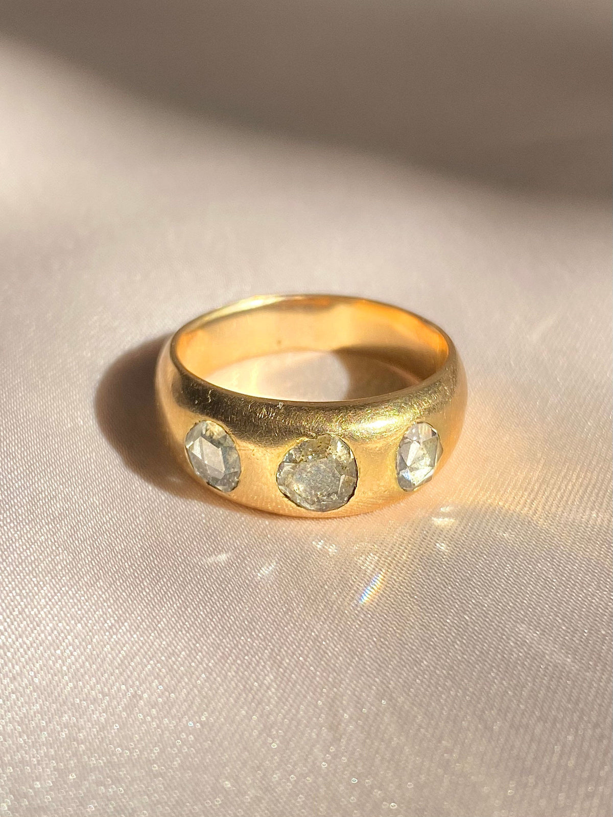 Antique 18k Diamond Trilogy Georgian Gypsy Ring