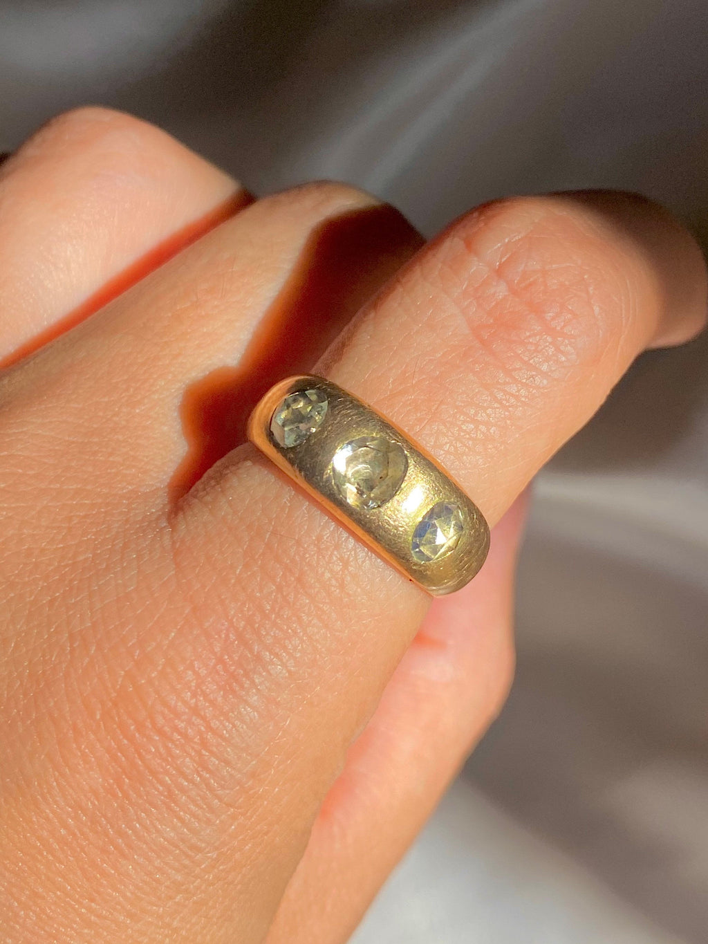 Antique 18k Diamond Trilogy Georgian Gypsy Ring