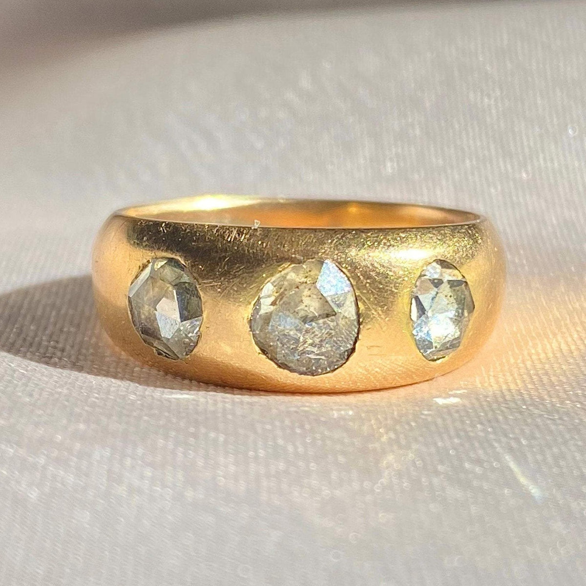 Antique 18k Diamond Trilogy Georgian Gypsy Ring