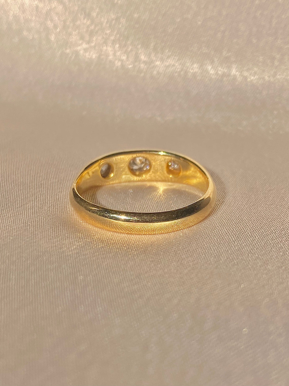 Antique 18k Diamond Skinny Trilogy Gypsy Ring
