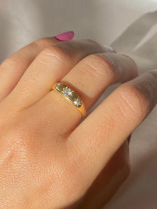 Antique 18k Diamond Skinny Trilogy Gypsy Ring