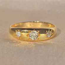 Load image into Gallery viewer, Antique 18k Diamond Skinny Trilogy Gypsy Ring
