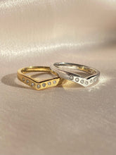 Load image into Gallery viewer, Set of Two Vintage 9k Diamond Chevron Rings
