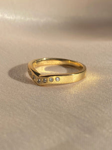 Vintage 9k Gold Diamond Chevron Ring