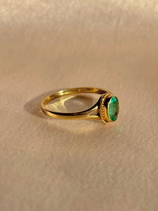 Vintage 9k Emerald Bezel Solitaire Ring
