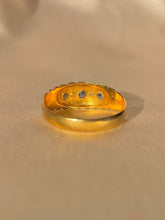 Load image into Gallery viewer, Antique 18k Sapphire Diamond Scallop Gypsy Ring 1900

