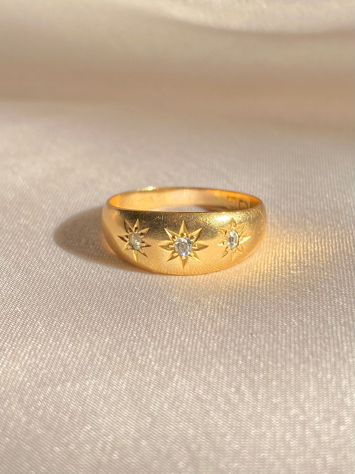 Antique 18k Diamond Trilogy Gypsy Ring 1913