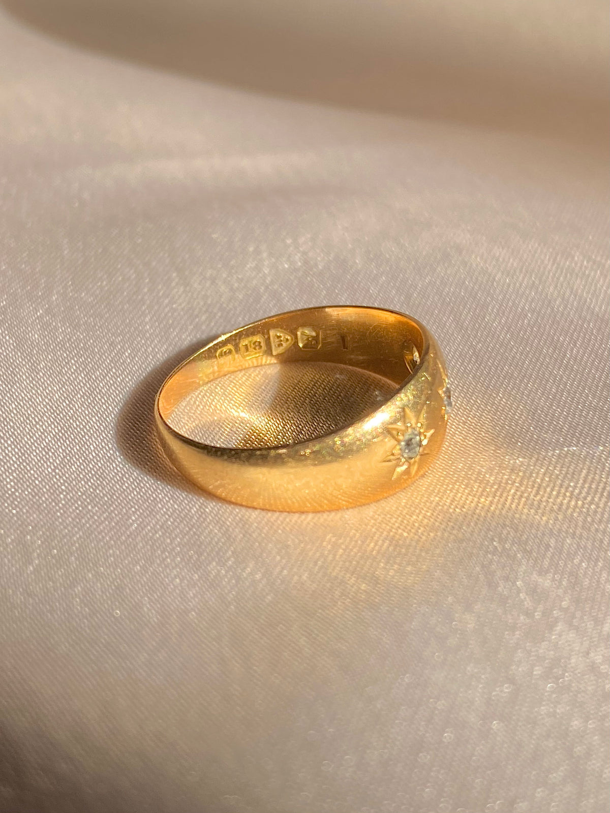 Antique 18k Diamond Trilogy Gypsy Ring 1913