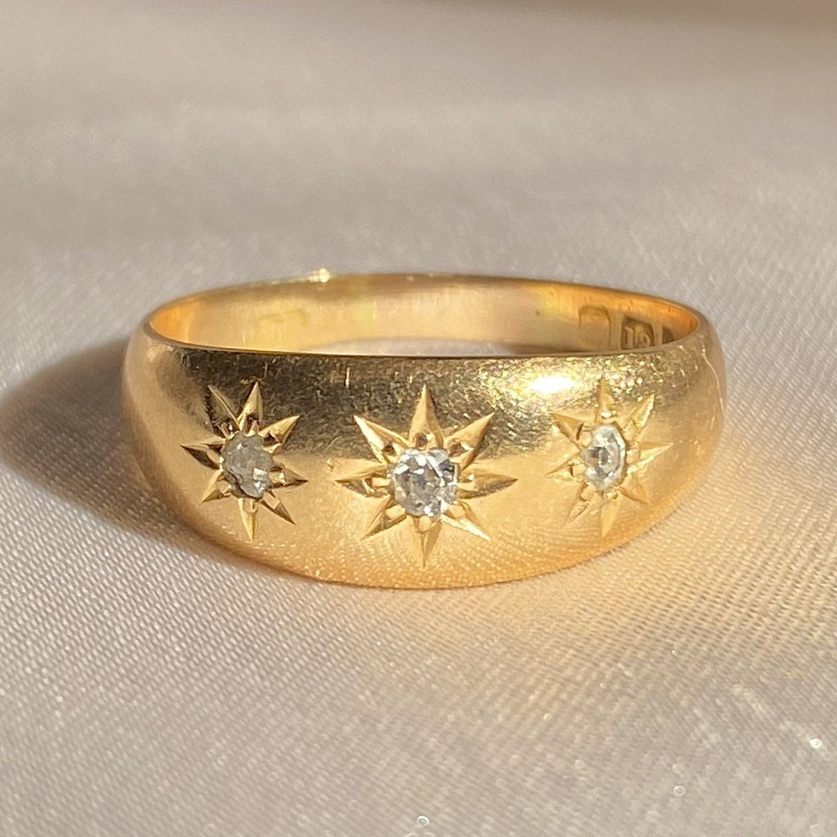 Antique 18k Diamond Trilogy Gypsy Ring 1913