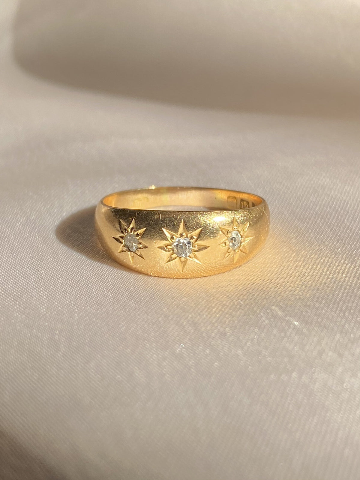 Antique 18k Diamond Trilogy Gypsy Ring 1913