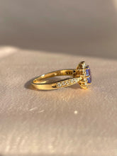 Load image into Gallery viewer, Vintage 14k Tanzanite Diamond Flower Engagement Ring
