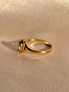Vintage 9k Emerald Bezel Solitaire Ring