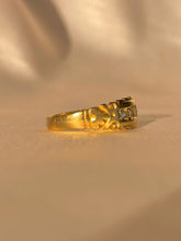 Load image into Gallery viewer, Antique 18k Sapphire Diamond Scallop Gypsy Ring 1900
