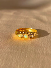Load image into Gallery viewer, Antique 18k Opal Diamond Boat Ring 1912
