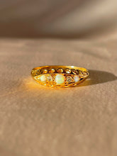 Load image into Gallery viewer, Antique 18k Opal Diamond Boat Ring 1912
