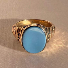 Load image into Gallery viewer, Antique 9k Agate Filigree Signet Ring 1921
