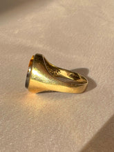 Load image into Gallery viewer, Vintage 9k Tigers Eye Intaglio Signet Ring 1973
