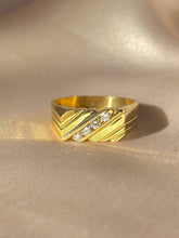 Load image into Gallery viewer, Vintage 14k Diamond Diagonal Signet Ring
