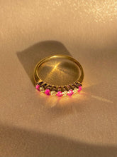 Load image into Gallery viewer, Vintage 9k Ruby Diamond Half Eternity Ring 1993
