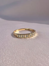 Load image into Gallery viewer, Vintage 9k Diamond Square Half Eternity Ring 1989
