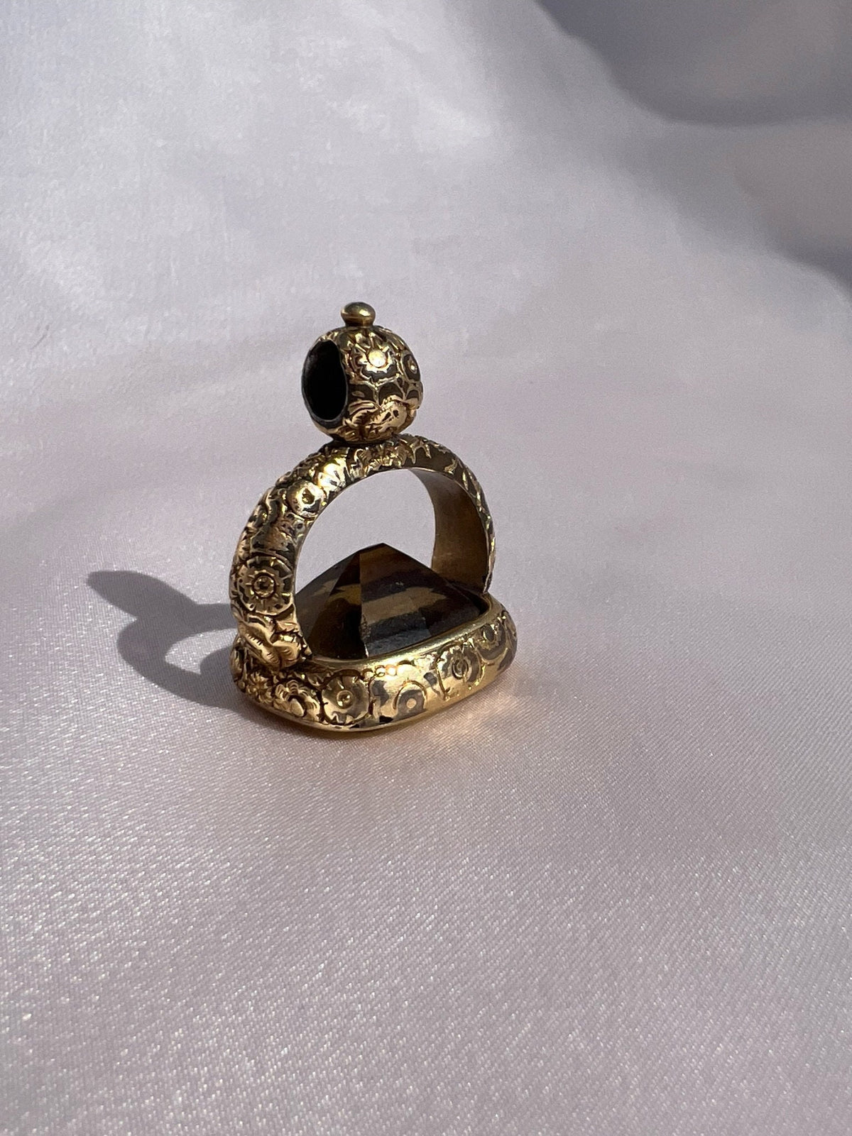Antique Citrine Floral Fob Seal 1800s