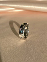 Load image into Gallery viewer, Vintage 18k White Gold Rainbow Diamond Dot Eternity Ring
