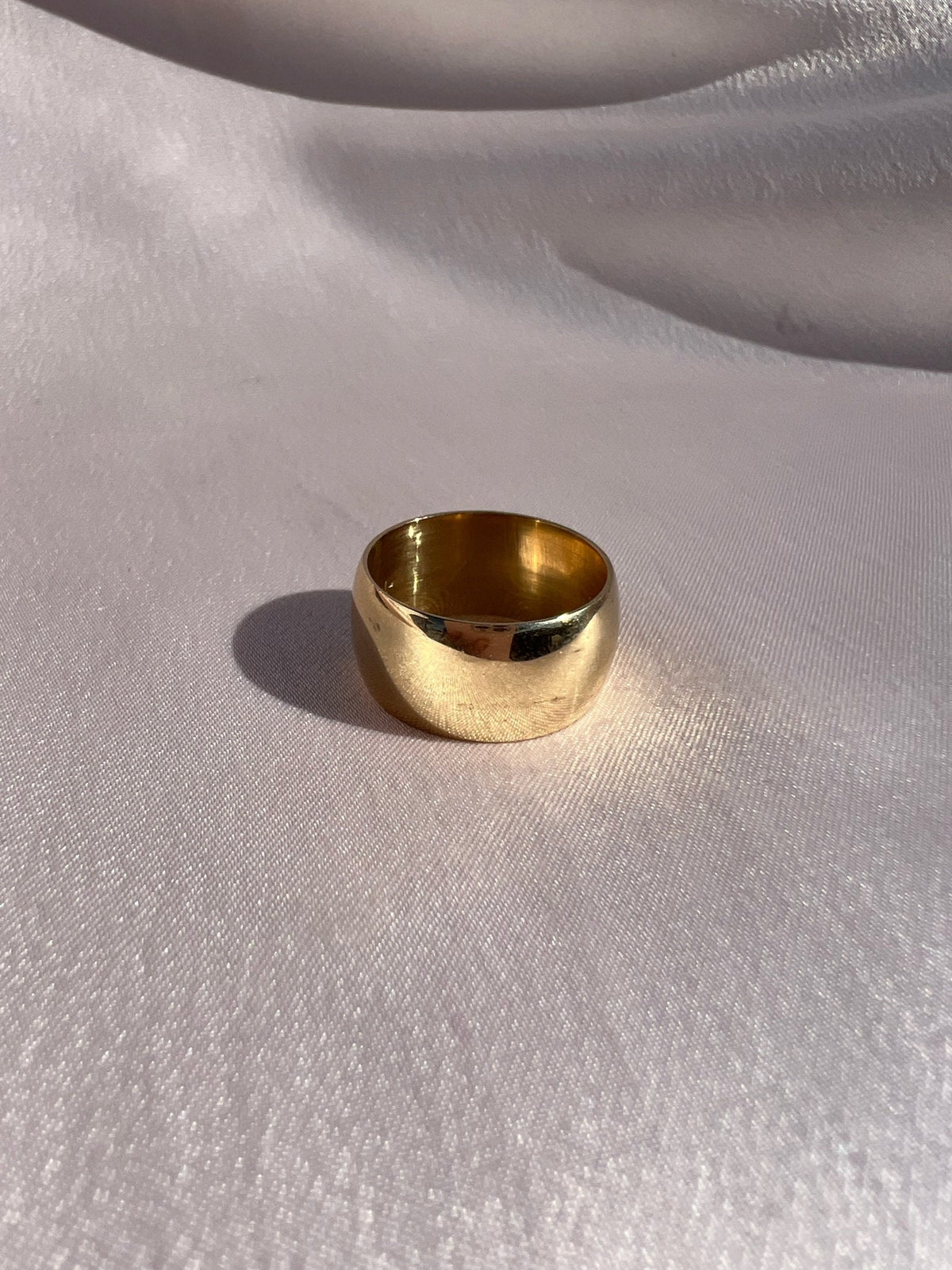 Vintage 14k Wide Cigar Band Ring 1972
